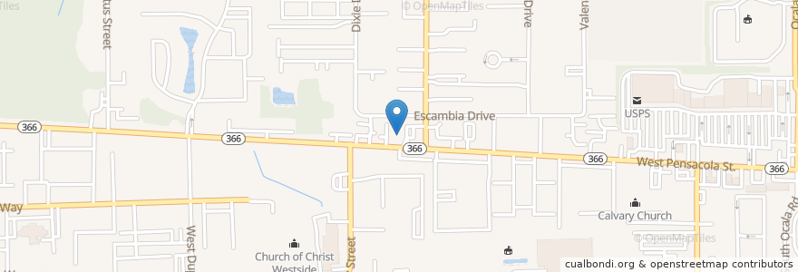 Mapa de ubicacion de Pizza Quick en Amerika Syarikat, Florida, Leon County, Tallahassee.