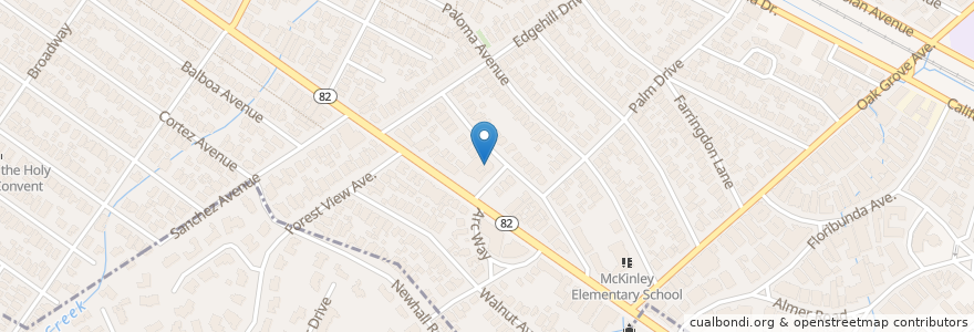 Mapa de ubicacion de New Life Community Church en 미국, 캘리포니아주, San Mateo County, Burlingame.