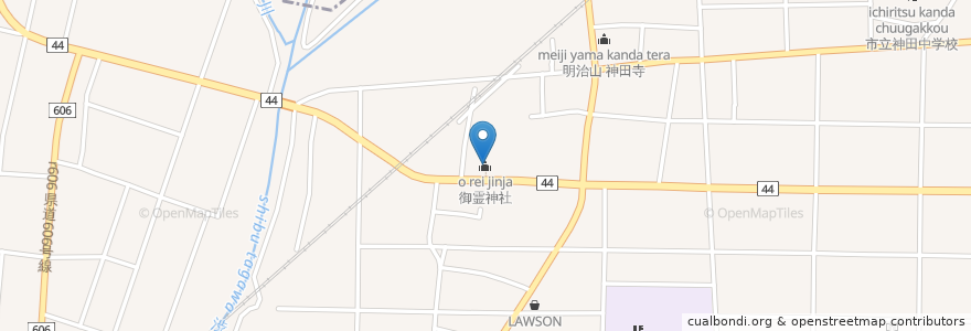 Mapa de ubicacion de 御霊神社 en 日本, 神奈川県, 平塚市.
