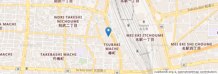 Mapa de ubicacion de サイゼリヤ en 日本, 愛知県, 名古屋市, 中村区.