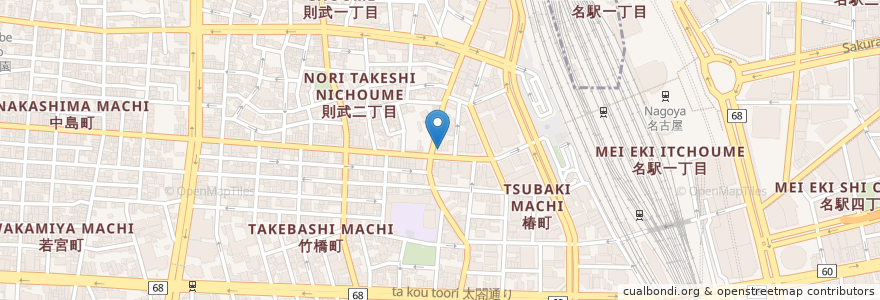 Mapa de ubicacion de 百円屋 en Japon, Préfecture D'Aichi, 名古屋市, 中村区.