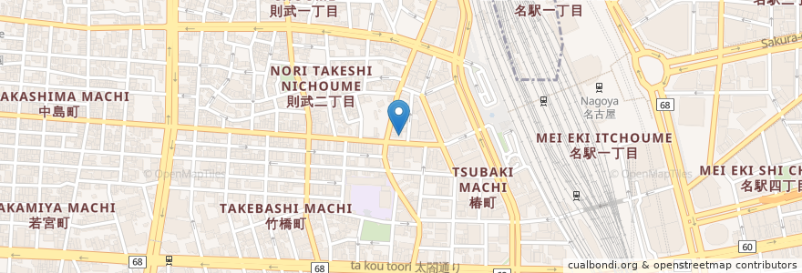 Mapa de ubicacion de 昭和食堂 en Japonya, 愛知県, 名古屋市, 中村区.