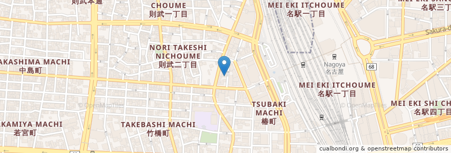 Mapa de ubicacion de 蛇の目鮨 en Jepun, 愛知県, 名古屋市, 中村区.