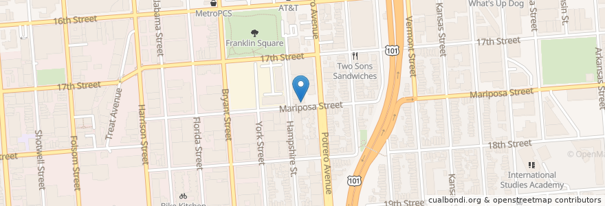 Mapa de ubicacion de Verdi Club en 미국, 캘리포니아주, 샌프란시스코, 샌프란시스코.