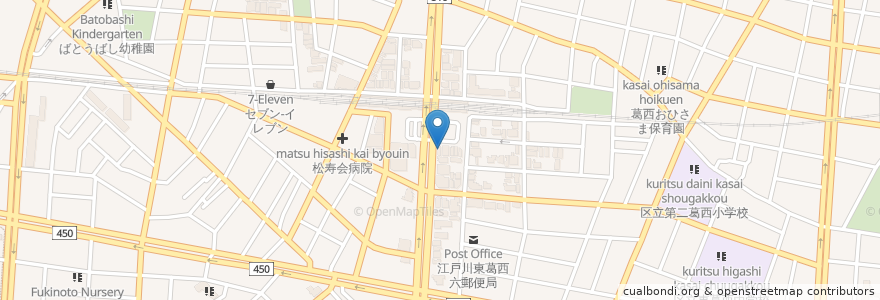 Mapa de ubicacion de 東西そば en Japão, Tóquio, 江戸川区.