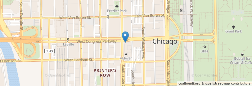 Mapa de ubicacion de Panera Bread en Amerika Birleşik Devletleri, Illinois, Chicago.