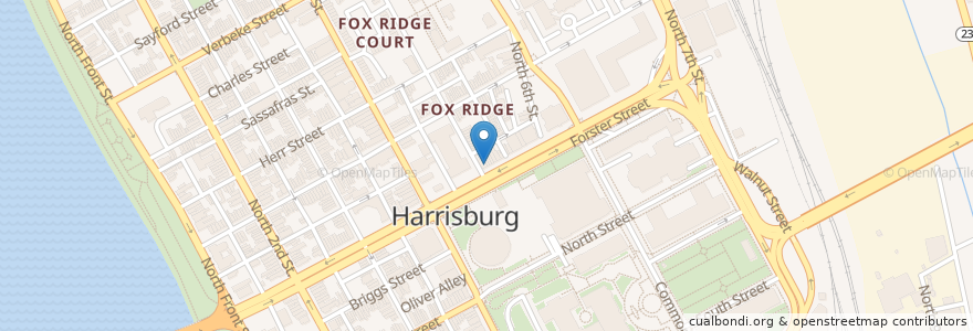 Mapa de ubicacion de Sturges Speakeasy en الولايات المتّحدة الأمريكيّة, بنسيلفانيا, Dauphin County, Harrisburg.