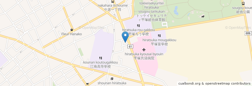 Mapa de ubicacion de 平塚シティ薬局 en Japan, Präfektur Kanagawa, 平塚市.
