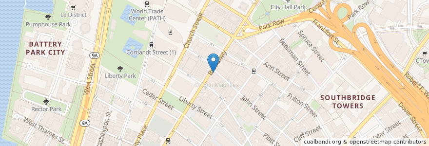 Mapa de ubicacion de TD Bank en Vereinigte Staaten Von Amerika, New York, New York, New York County, Manhattan Community Board 1, Manhattan.