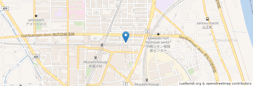 Mapa de ubicacion de フラットパーキング武蔵小杉第一 en Giappone, Prefettura Di Kanagawa, 川崎市, 中原区.