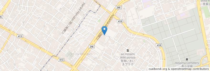 Mapa de ubicacion de ハラカラ。 en Jepun, 東京都, 渋谷区.