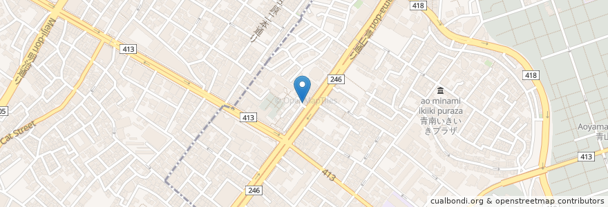 Mapa de ubicacion de 麺菜家 北斗 en Jepun, 東京都, 渋谷区.