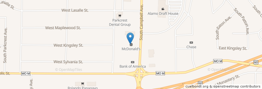 Mapa de ubicacion de McDonald's en United States, Missouri, Greene County, Springfield.