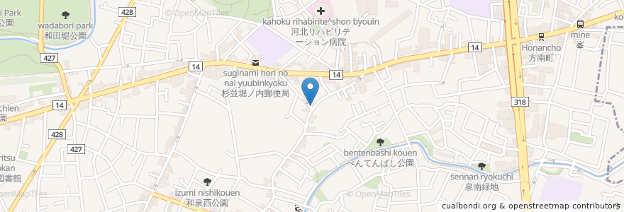 Mapa de ubicacion de 桂医院 en 일본, 도쿄도, 杉並区.