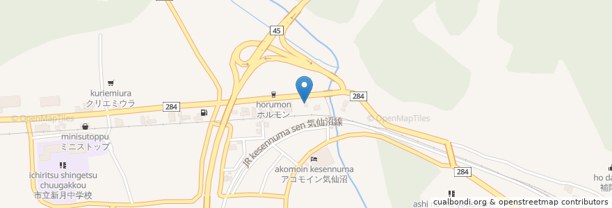 Mapa de ubicacion de らーめん味噌家 en 日本, 宫城县, 気仙沼市.