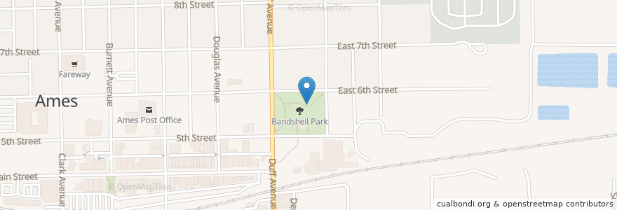 Mapa de ubicacion de Carol Lynn Moeller Memorial Bench en アメリカ合衆国, アイオワ州, Story County, Ames.
