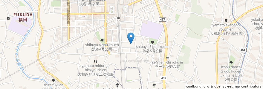 Mapa de ubicacion de 高座渋谷ひょうどう耳鼻咽喉科 en Japonya, 神奈川県, 大和市.