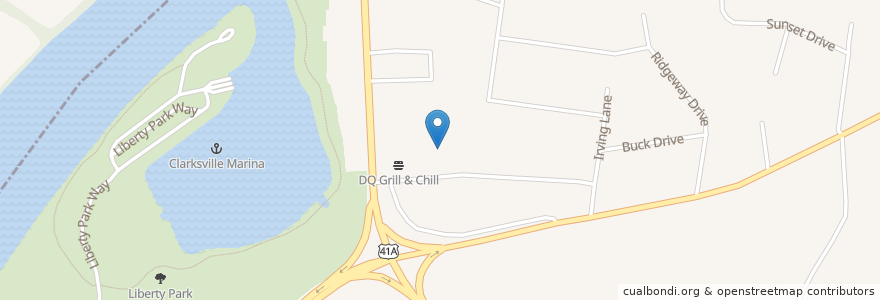 Mapa de ubicacion de Chi-Town Hot Dogs en الولايات المتّحدة الأمريكيّة, تينيسي, Montgomery County, Clarksville.