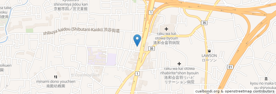 Mapa de ubicacion de エッソ en 日本, 京都府, 京都市, 山科区.