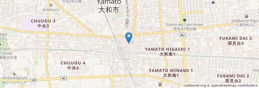 Mapa de ubicacion de すき家 en Japan, Präfektur Kanagawa, 大和市.