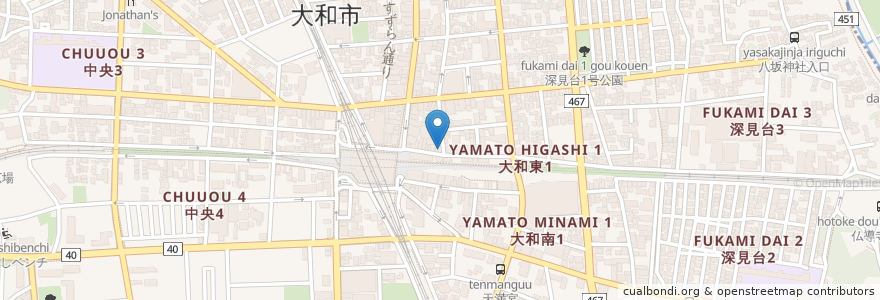 Mapa de ubicacion de Cafe ベルベ en Japan, Präfektur Kanagawa, 大和市.