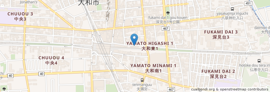Mapa de ubicacion de あんり薬局 en 日本, 神奈川縣, 大和市.