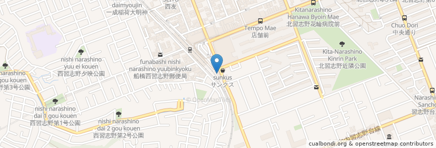 Mapa de ubicacion de 北習志野駅第2 en Jepun, 千葉県, 船橋市.