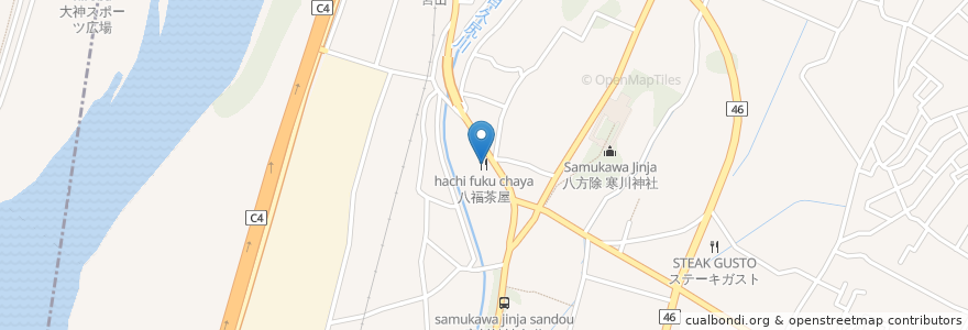 Mapa de ubicacion de 八福茶屋 en Japan, Präfektur Kanagawa, 高座郡, 寒川町.