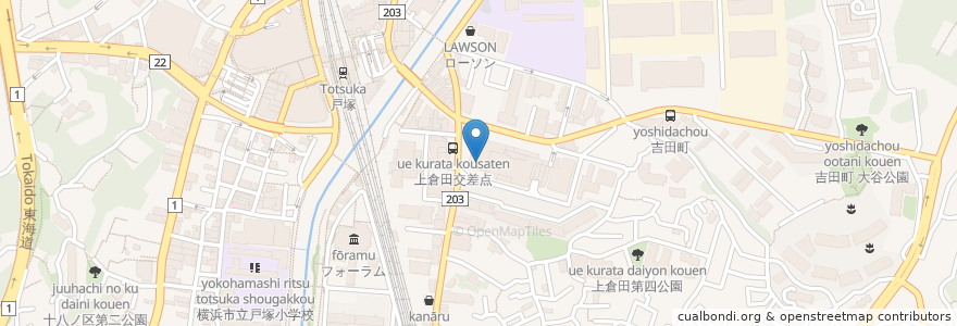 Mapa de ubicacion de HAC en Япония, Канагава, Йокогама, Тоцука.