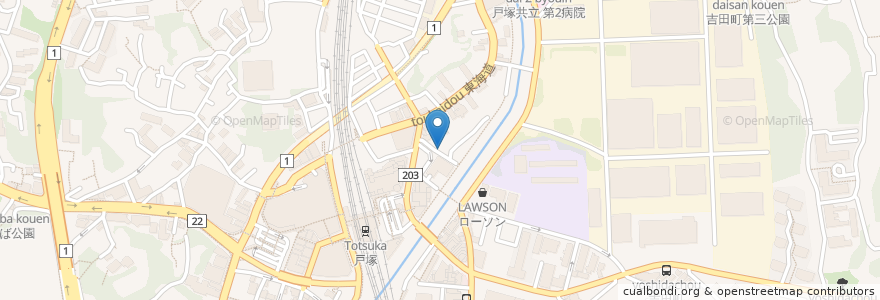 Mapa de ubicacion de トヨタ レンタリース en 일본, 가나가와현, 요코하마시, 戸塚区.