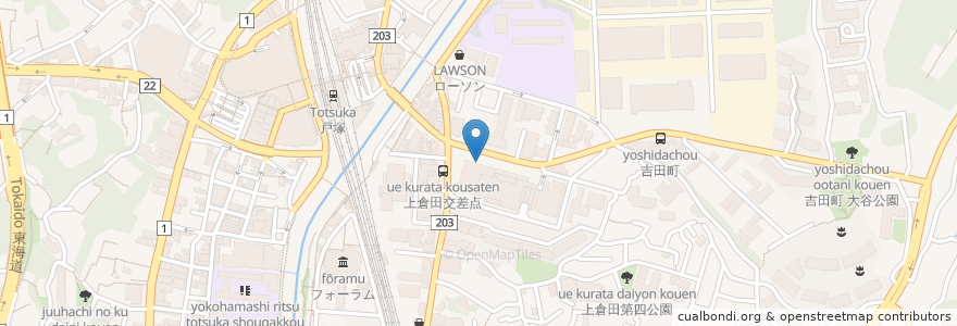Mapa de ubicacion de マクドナルド en Japan, Kanagawa Prefecture, Yokohama, Totsuka Ward.