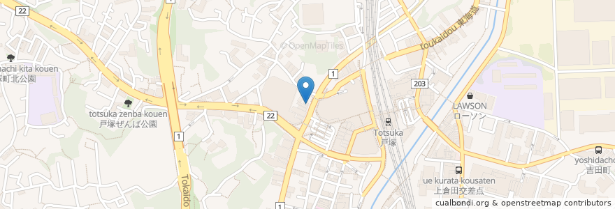 Mapa de ubicacion de すき家 en Jepun, 神奈川県, 横浜市, 戸塚区.