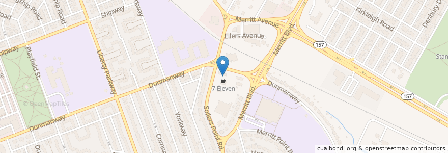 Mapa de ubicacion de 7-Eleven en Stati Uniti D'America, Maryland, Baltimore County.