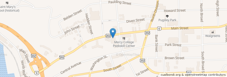 Mapa de ubicacion de The Field Library en Vereinigte Staaten Von Amerika, New York, Westchester County, Peekskill.