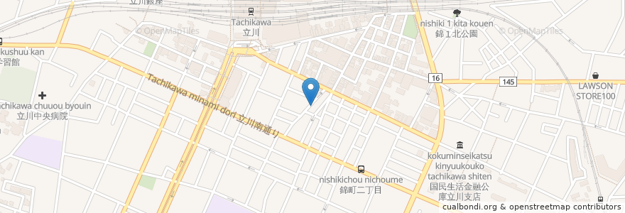 Mapa de ubicacion de バナナ食堂 en Japan, Tokyo, Tachikawa.