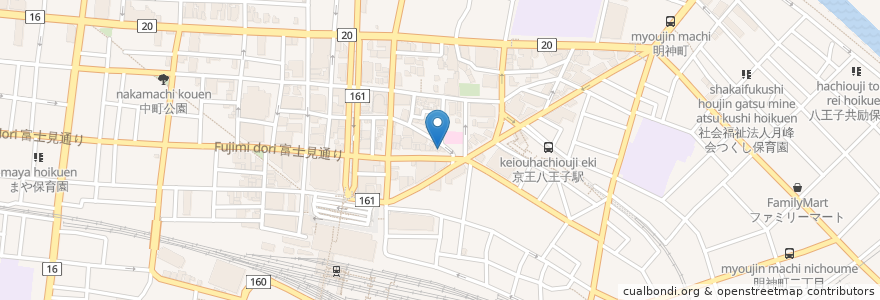 Mapa de ubicacion de らあめん花月嵐 en Japão, Tóquio, 八王子市.