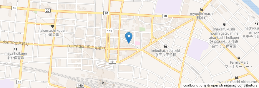 Mapa de ubicacion de わかば薬局 en Giappone, Tokyo, 八王子市.