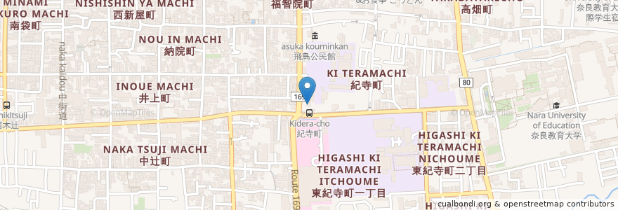 Mapa de ubicacion de 知勉館 en اليابان, 奈良県, نارا.
