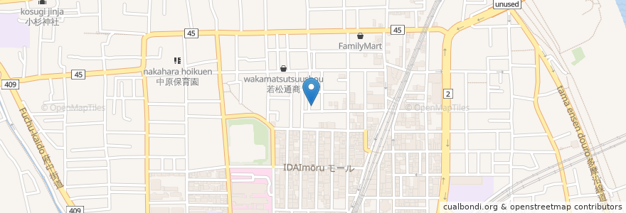 Mapa de ubicacion de タイムズ新丸子町第5 en 日本, 神奈川縣, 川崎市, 中原区.
