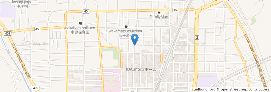 Mapa de ubicacion de タイムズ新丸子西 en Japan, Präfektur Kanagawa, 川崎市, 中原区.