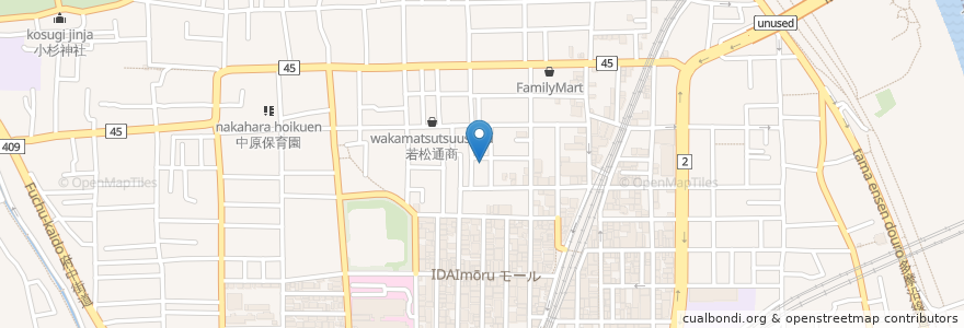 Mapa de ubicacion de 三井のリパーク 川崎新丸子町 en Japonya, 神奈川県, 川崎市, 中原区.