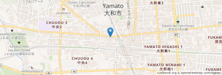 Mapa de ubicacion de 北京飯店 en 일본, 가나가와현, 大和市.