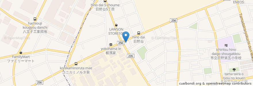 Mapa de ubicacion de 浜寿司 en 日本, 東京都, 日野市.