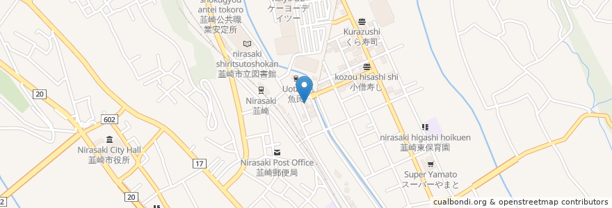 Mapa de ubicacion de トヨタレンタリース山梨 en ژاپن, 山梨県, 韮崎市.