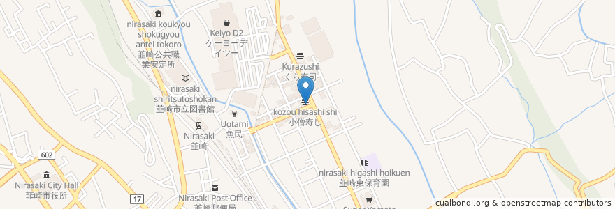 Mapa de ubicacion de ナンハウス en 日本, 山梨県, 韮崎市.