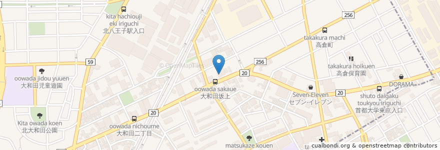Mapa de ubicacion de 高倉町珈琲 en 日本, 東京都, 日野市, 八王子市.