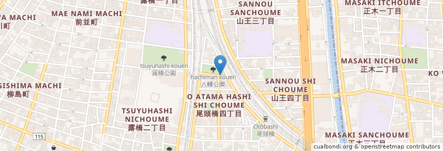 Mapa de ubicacion de 八幡公園前公衆 en Japón, Prefectura De Aichi, Nagoya, 中川区.