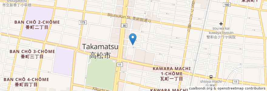 Mapa de ubicacion de 琉球御殿 en 日本, 香川县, 高松市.