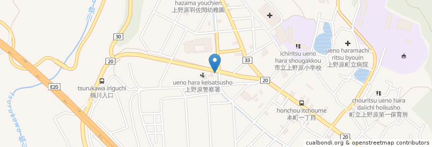 Mapa de ubicacion de ENEOS en Jepun, 山梨県, 上野原市.