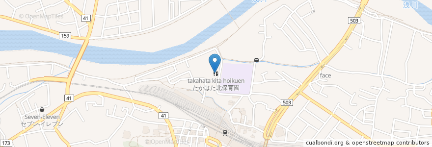 Mapa de ubicacion de たかはた北保育園 en Jepun, 東京都, 日野市.